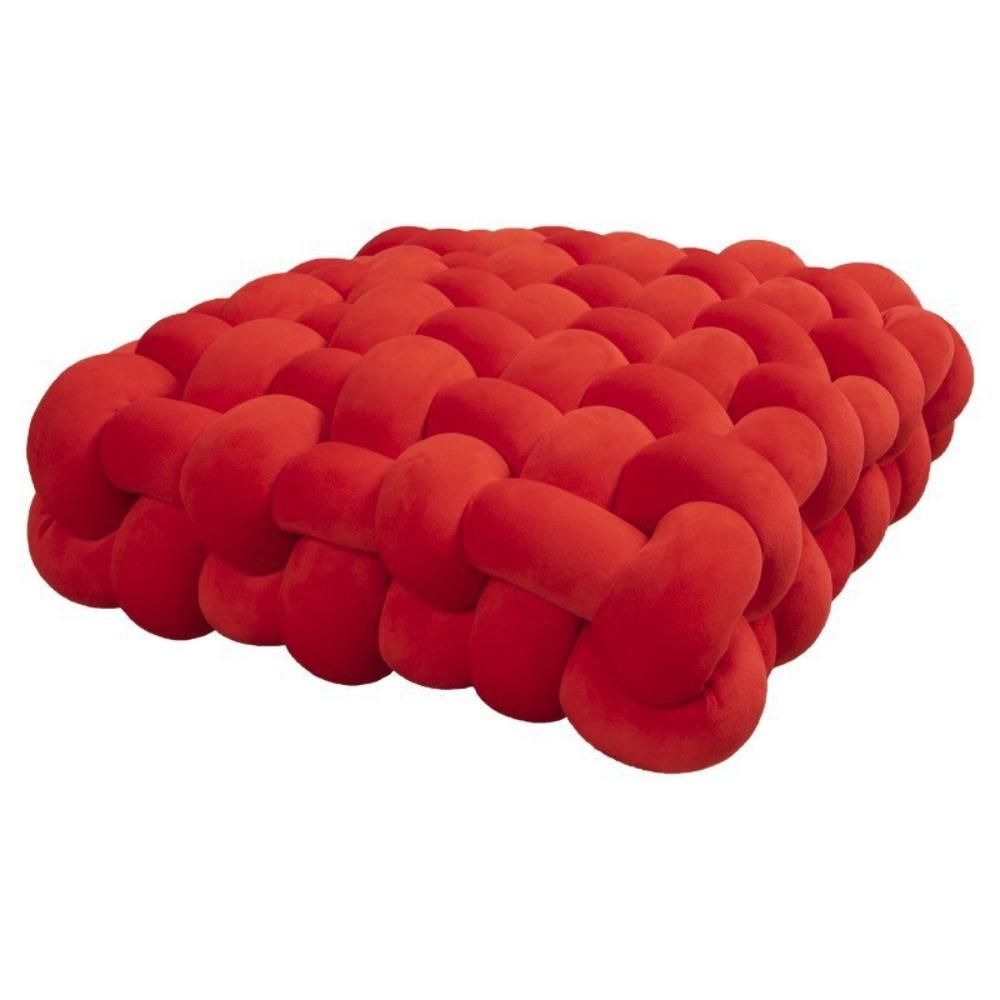 Hochwertiges 33CM Knoten-Wurfkissen Einfarbige gefüllte quadratische geknotete Kissen Ultraweiches Fensterbankkissen Wohnzimmer