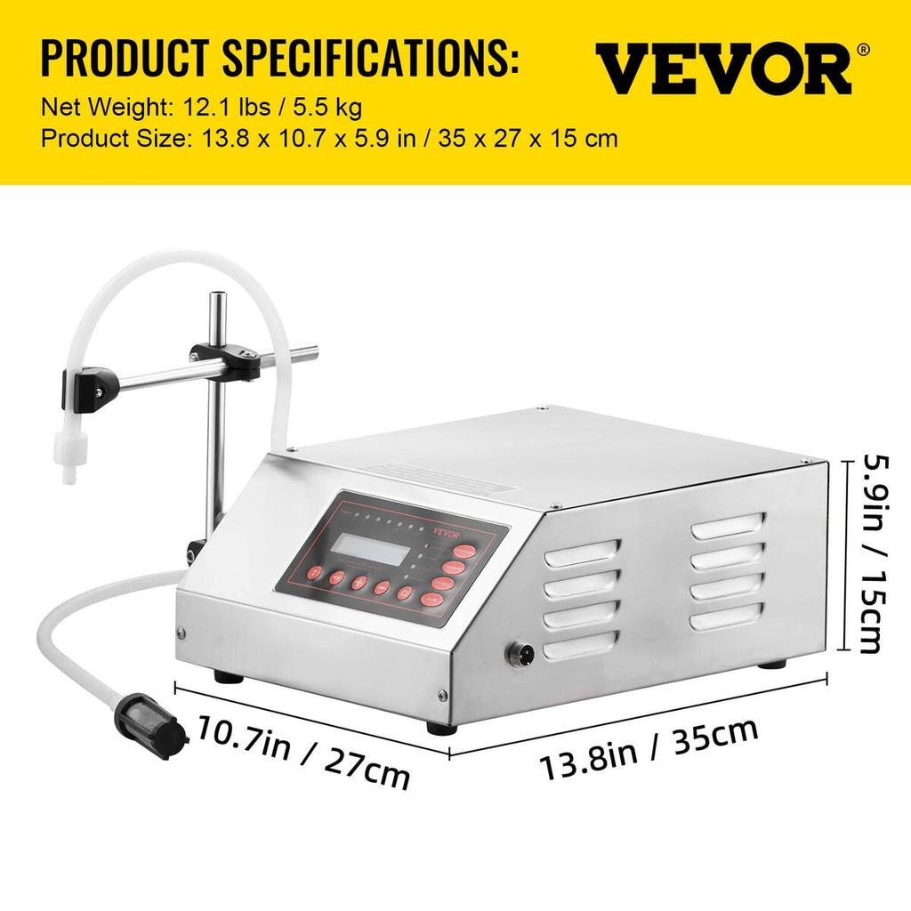 Liquid Filling Machine 2-3500ml GFK-160 LCD Display Digital Control Pump Liquid Filler Machine Automatic Liquid Filling Machine