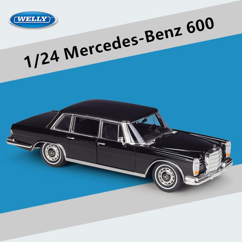 Welly 1/24 Mercedes Benz 600 Alloy Classic Car Model Diecasts Metal Vehicles Car Model Simulation Collection Childrens Toys Gift