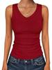 2026 Women's Slim-Fit V-Neck Ribbed Sleeveless Casual Top