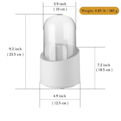 Rotating Makeup Brush Holder Organizer with Lid Makeup Brush Cosmetics Storage Container for Vanity Desktop Bathroom