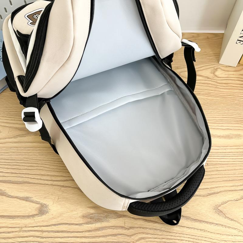 Schoolbag 2025 New Versatile High Value Large Capacity Junior High School Student Schoolbag Simple and Lightweight Backpack Casual Contrasting