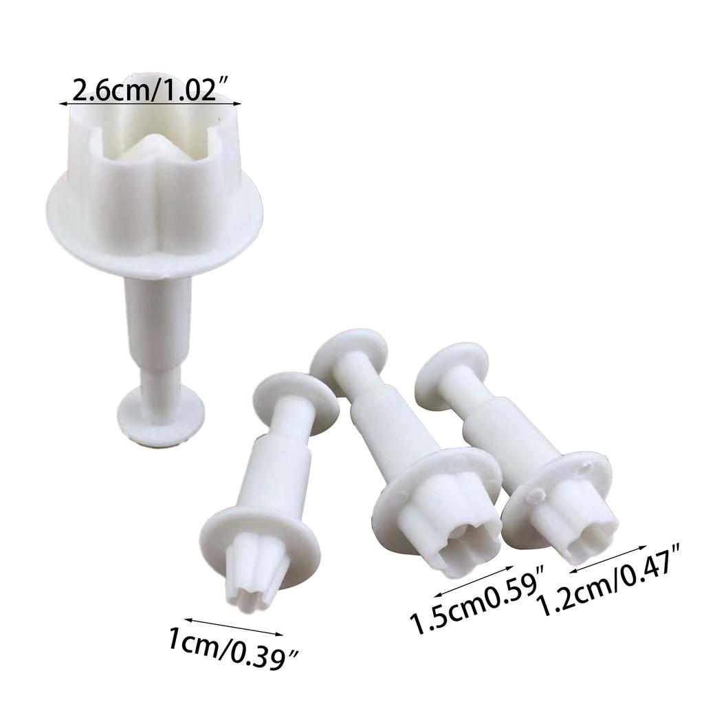 4Pcs/Set Flower Plunger Fondant Cutter Sugarcraft Cake Decorating Tools DIY Cookie Stamper Baking Accessories Round