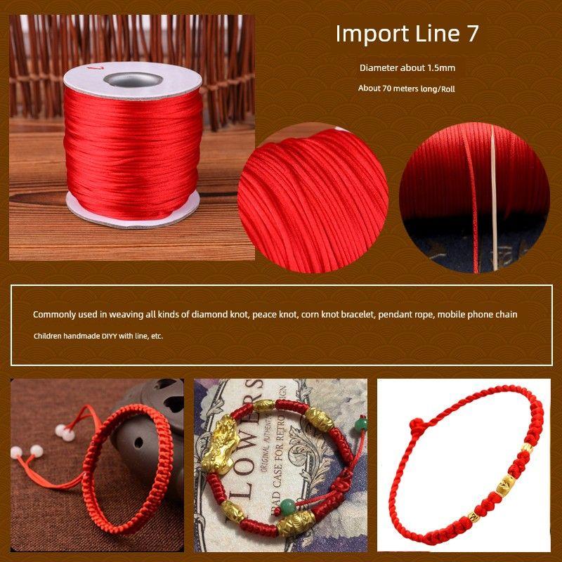 

DIY Red Hand Strap Dorje Knot Necklace Pendant Import Line 7 70 m Red