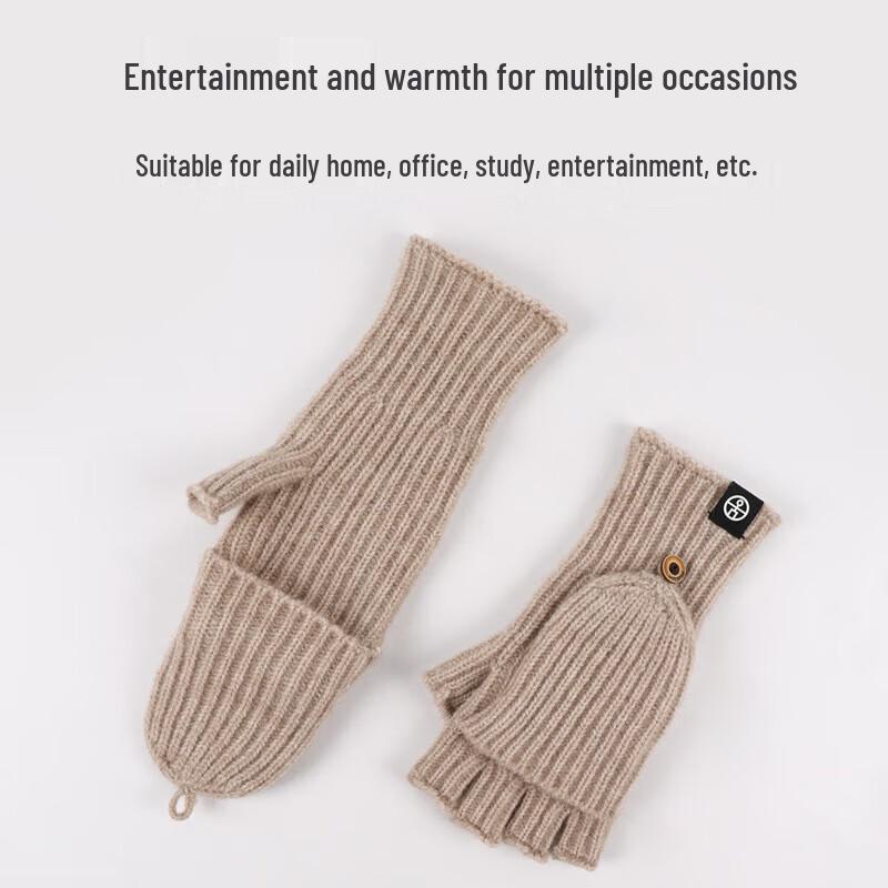 Knitted Flip-Top Half-Finger Gloves