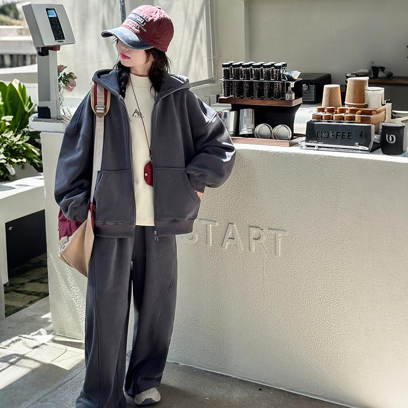 

Комплект флисового худи и спортивных штанов для девочек, зима 2025 120cm