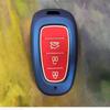 Carbon Fiber Abs +Silicone Car Key Fob Case Cover For Hyundai Solaris Sonata Hybrid Nexo Nx4 New Grand Santa Fe Tucson