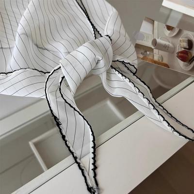 New Silk Triangular Hair Band Dot Printing Sun-Proof Dot Headband Breathable Versatile Sunshade Scarf Travel