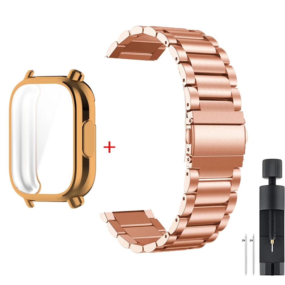 TPU Case+Stainless Steel Strap For Redmi Watch 5 Active Soft Case For Xiaomi Redmi Watch 5 Lite Luxury Metal Watchband Correa