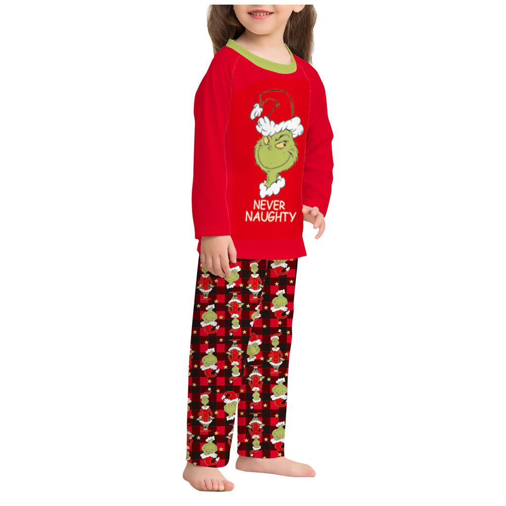 Set pigiama coordinato per la famiglia di Natale, pigiama con stampa di cartoni animati per la mamma e il bambino, set di vestiti per la casa