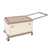 Folding Storage Bin with Lid Wheels PP Stackable Rolling Utility Storage Box Container with Handle