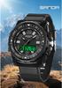 Sanda Student Sports Waterproof Luminous Dual-Display Multifunction Electronic Wristwatch