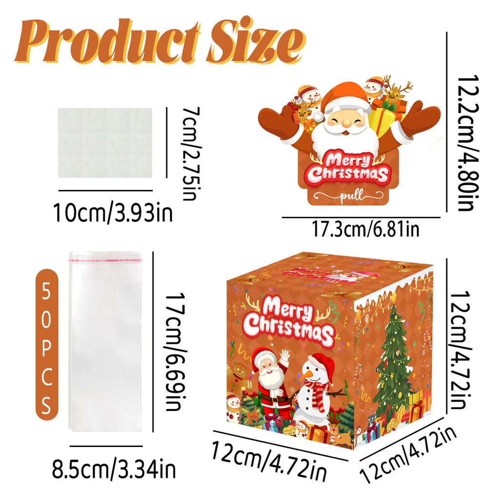 

Paper Theme Christmas Gift Box With Santa Claus Pattern Party Decoration Prop