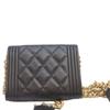 Chanel AP2206 Black Caviar GHardware Boi Chanel Compact Chain Wallet Shoulder Bag blackUsed