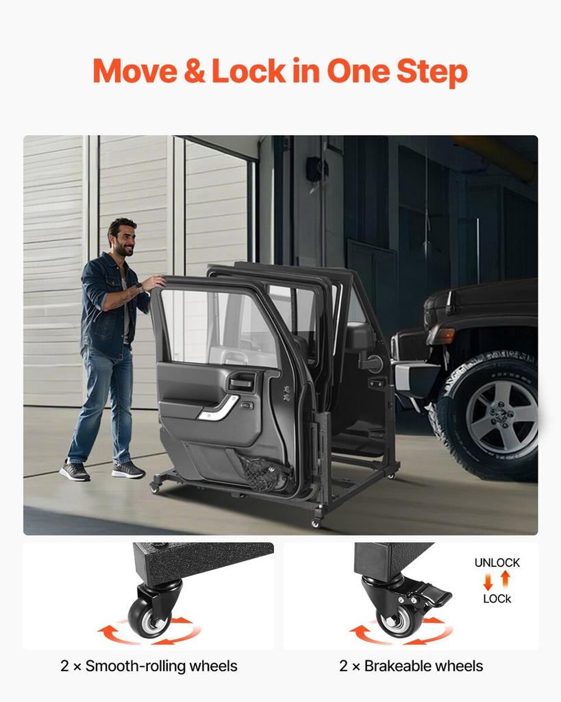 4 Doors Jeep Door Storage Cart for Jeep Wrangler JK JKU JL Gladiator