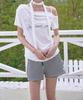 THE GREEN LAB Striped Shorts [White]