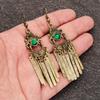 Vintage ethnic tassel pendant earrings, creative charm, women's earrings, party jewelry