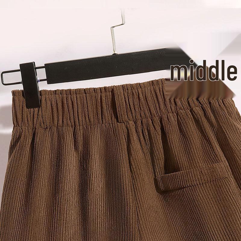 Sibaishi Women's High-Waist Elastic Wide-Leg Shorts