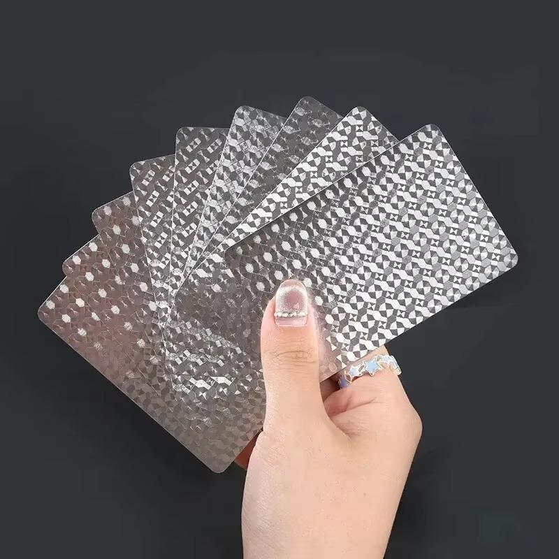 Silver Foil Playing Cards Poker Game Waterproof Plastic Poker Gift Collection Holiday Party Activities Chess and Card Souvenirs