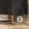 Kitchen Sideboard, 2 Doors, Adjustable Shelf, Raised Metal Legs, 60 x 40 x 80 cm, Black