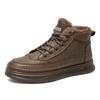 Winter velvet Martin boots men's waterproof and non-slip high-top tooling shoes men's thickened warm short boots casual leather shoes