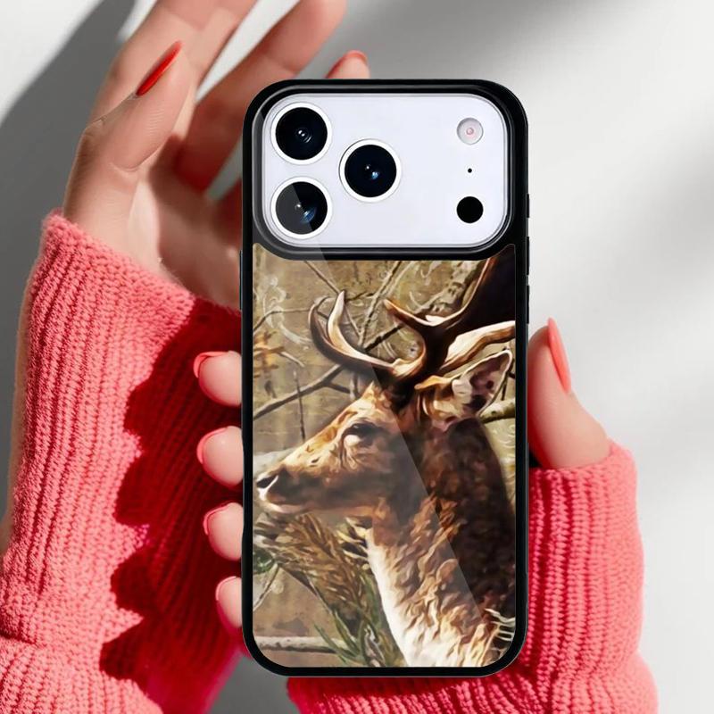 Animal Camo Deer Phone Case for iPhone 17 16 15 14 13 Pro Max Back Cover for 12 11 Pro Coque