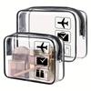 TSA-Approved Quart Size Clear Toiletry Bag - Transparent Makeup Bag for Air Travel. High-Quality Leak-Proof Design.