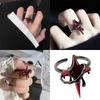 Vintage Adjustable Rings Gothic Opening Rings Star Shape Finger Open Rings Alloy Texture Suitable for Various Occasion