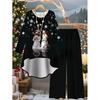 1116 Floral Print Suit Women's Long Sleeve Irregular Hoop Wide Leg Pants Casual Summer Large Size