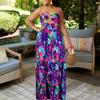 Summer New Women's Clothing Sexy Suspender Dress Printed Sleeveless Sexy Backless Dress