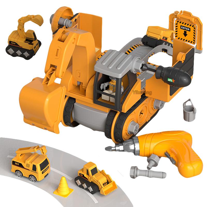 Bricolaje Vehículo de Ingeniería para Niños Taladro Eléctrico Juegos de Herramientas Juguetes Combinar Educativo Infantil Ensamblado Para Niños Tuerca Construcción Regalo