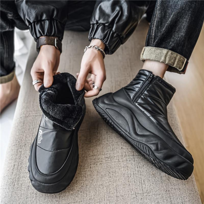 

MX10 Зимние Флисовые Утепленные Теплые Мужские Повседневные Спортивные Студенческие Высокие Зимние Ботинки Мужская Обувь Короткие Ботинки 39 чёрный