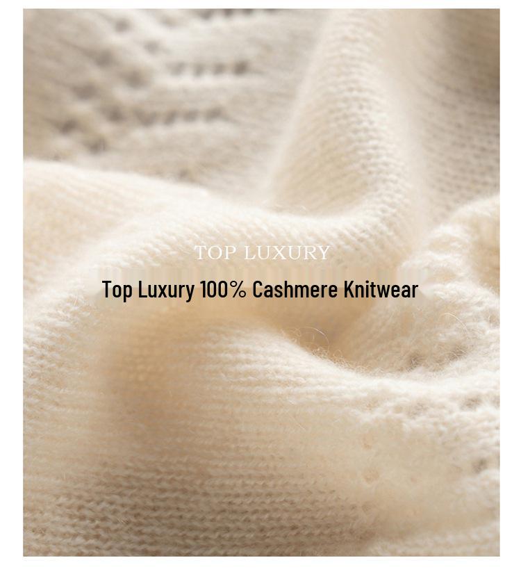 100% Cashmere Hollow Triangle Shawl Scarf - Stylish, Versatile, Warm with Tassels