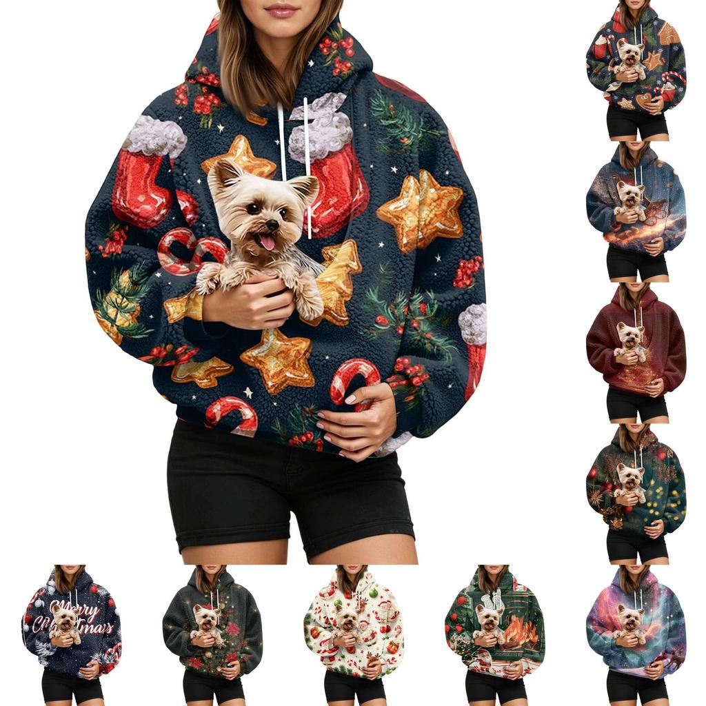 Unisex Sport-Hoodie mit Hundetasche, Langarm Pullover Sweatshirt