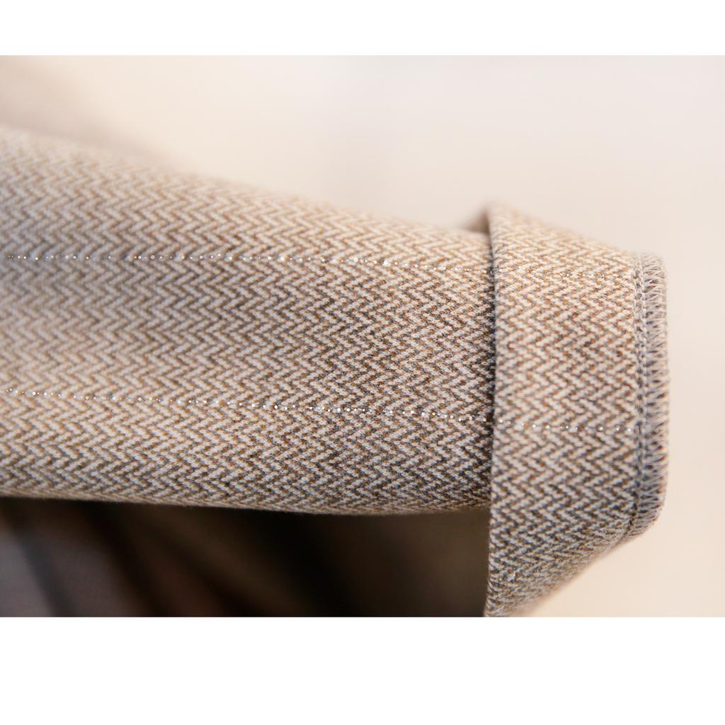 Herringbone Belt High Waist Straight Wide-leg Pants for Women