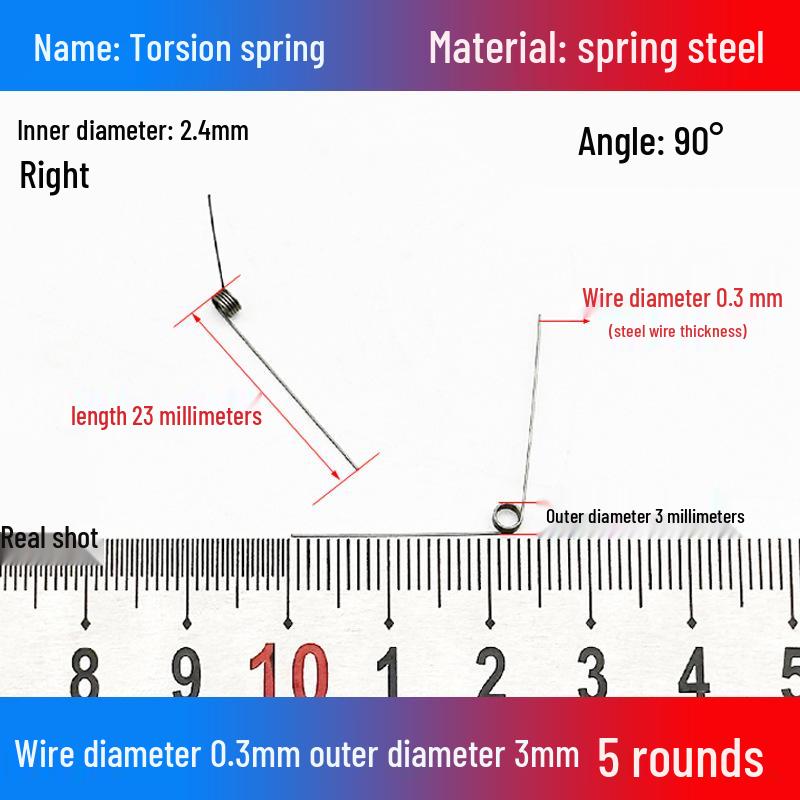 Torsion Spring Steel 0.3-3.0 for 90/180° Clip Trash Can
