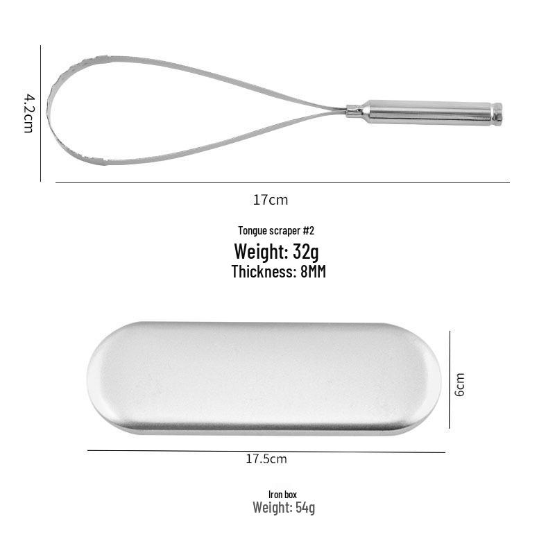 Stainless Steel Single-Handle Tongue Scraper for Oral Hygiene