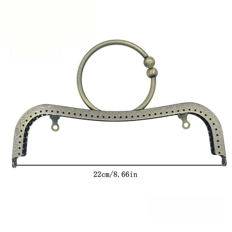 22cm Metal Frame with Kiss Clasp Lock for DIY Creative Bag Handle Projects