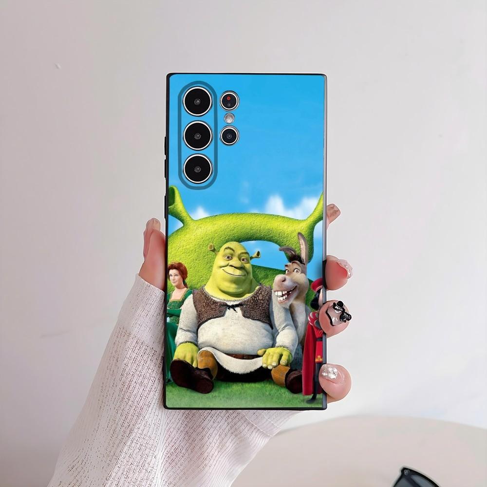 Cartoon S-Shrek Funny Phone Case For Samsung Galaxy S25 S24 S22 S23 Ultra S21 S20 Plus 5G Frosted Non-Slip Full Cover Soft Case