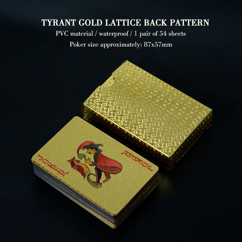 100% PVC Spielkarten Kunststoff Poker Kartenspiel Wasserdicht Poker Texas Hold'em Blackjack Spiel Dropshipping Gold Karte Brettspiel
