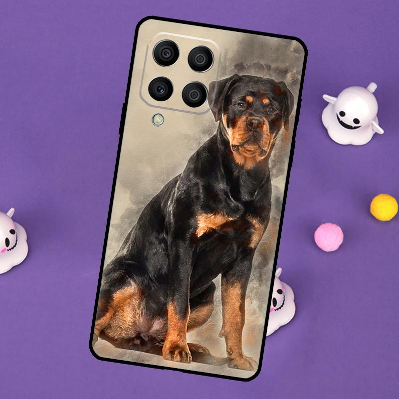 Cartoon Rottweiler Dog Cover For Samsung Galaxy M32 M52 M12 M13 M33 M23 M53 M15 M55 M31 M51 M14 M34 M54 M20 Case