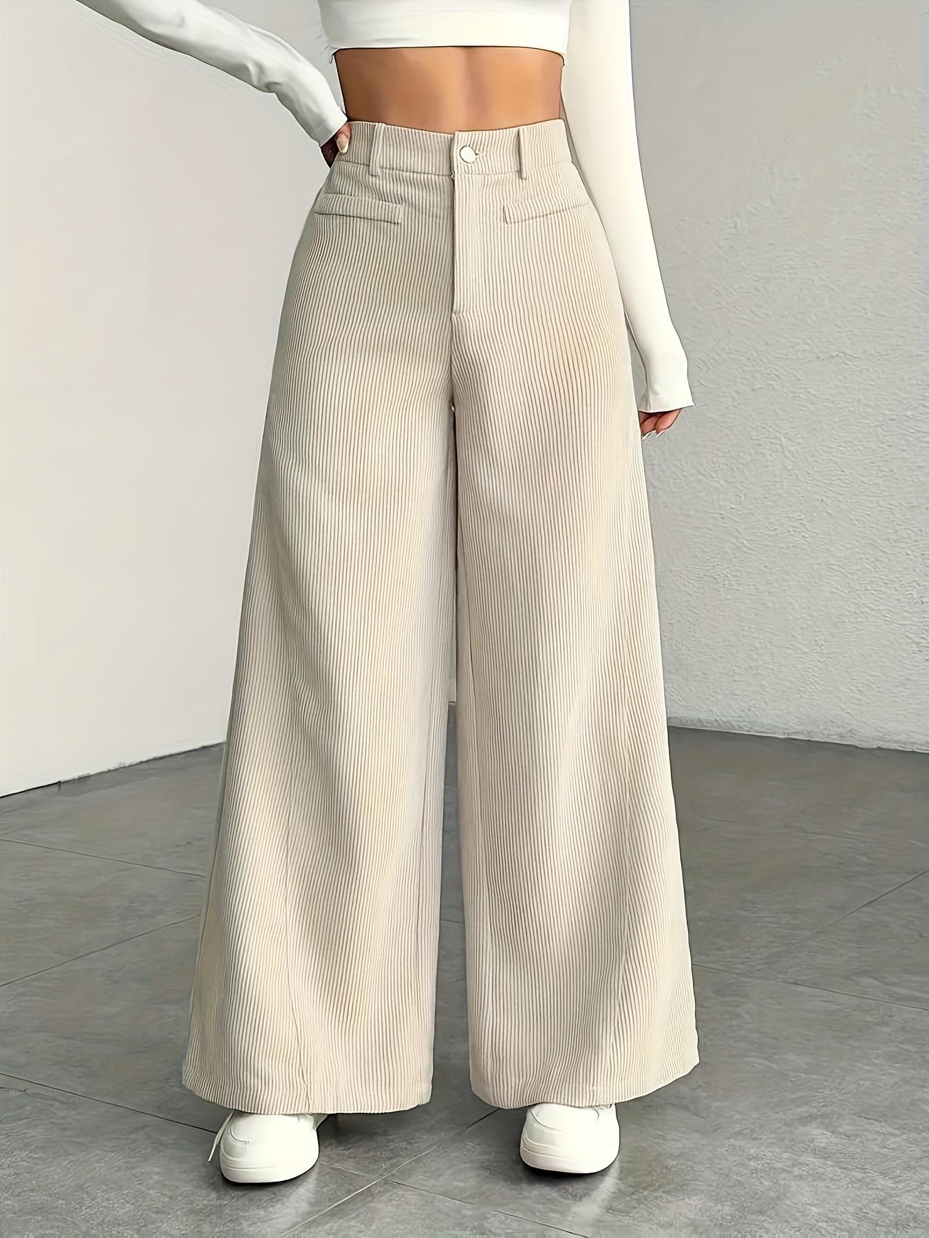 

Autumn/Winter Casual High-Waisted Wide-Leg Cargo Pants - European and American Style Extra Extra Large покинуть белый