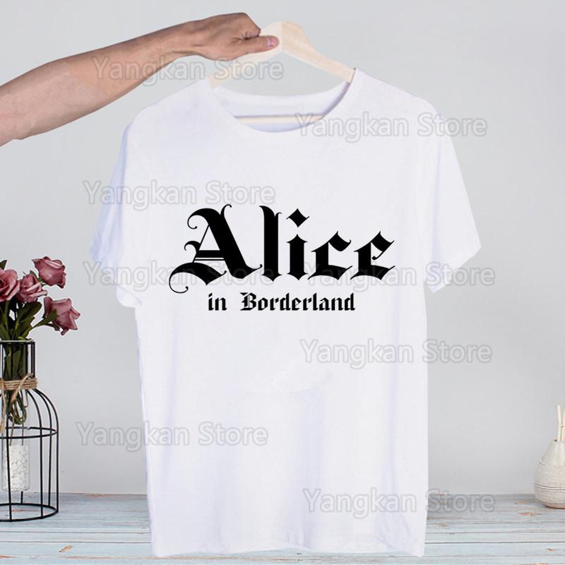 Alice In Borderland Usagi Arisu Kuina Chishiya Trička Módní Pánské a Dámské Topy Tričko Krátký Rukáv Unisex Tričko