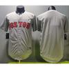 Unisex Embroidered Baseball Jersey Short Sleeve Blank Gray Boston Red Sox Style Cotton Blend Tee Fans Customization