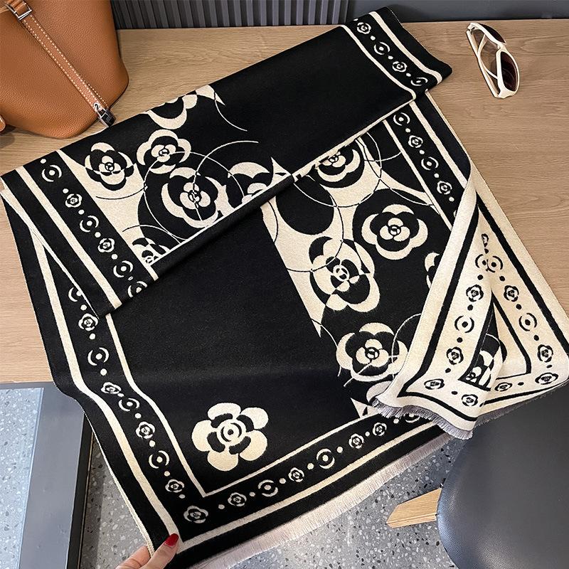 

Женский шарф из имитации кашемира, геометрический, с цветочным узором, двусторонний, универсальный, двойного назначения, высококачественная шаль-шарф 185