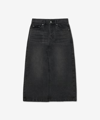 Yale Denim Long Skirt_Charcoal