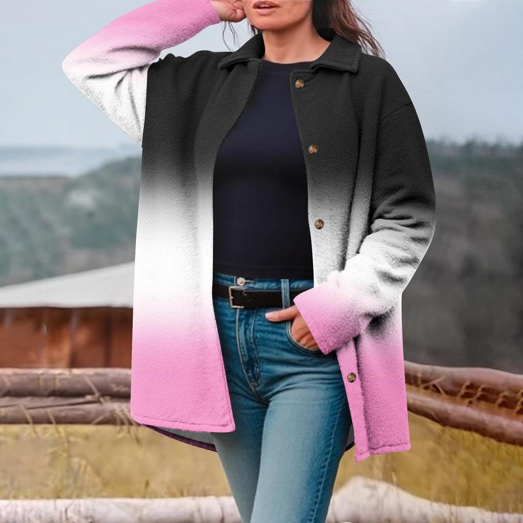 Women's Velvet Fashion Casual Long Sleeve Button Jacket