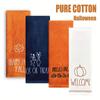 4-Pack Halloween Towels - Thick, Long, Pure Cotton, Embroidered Holiday Pumpkin Design