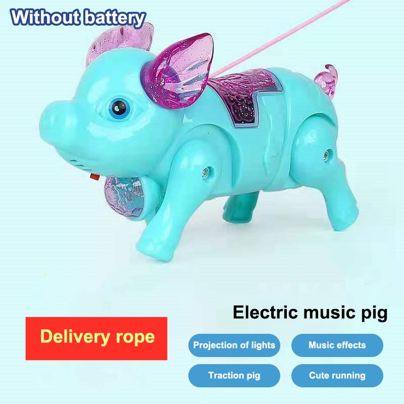 New Pink Color Electric Walking Pig Toy With Light Musical Kids Funny Electronics Toy Children Birthday Gift Toys