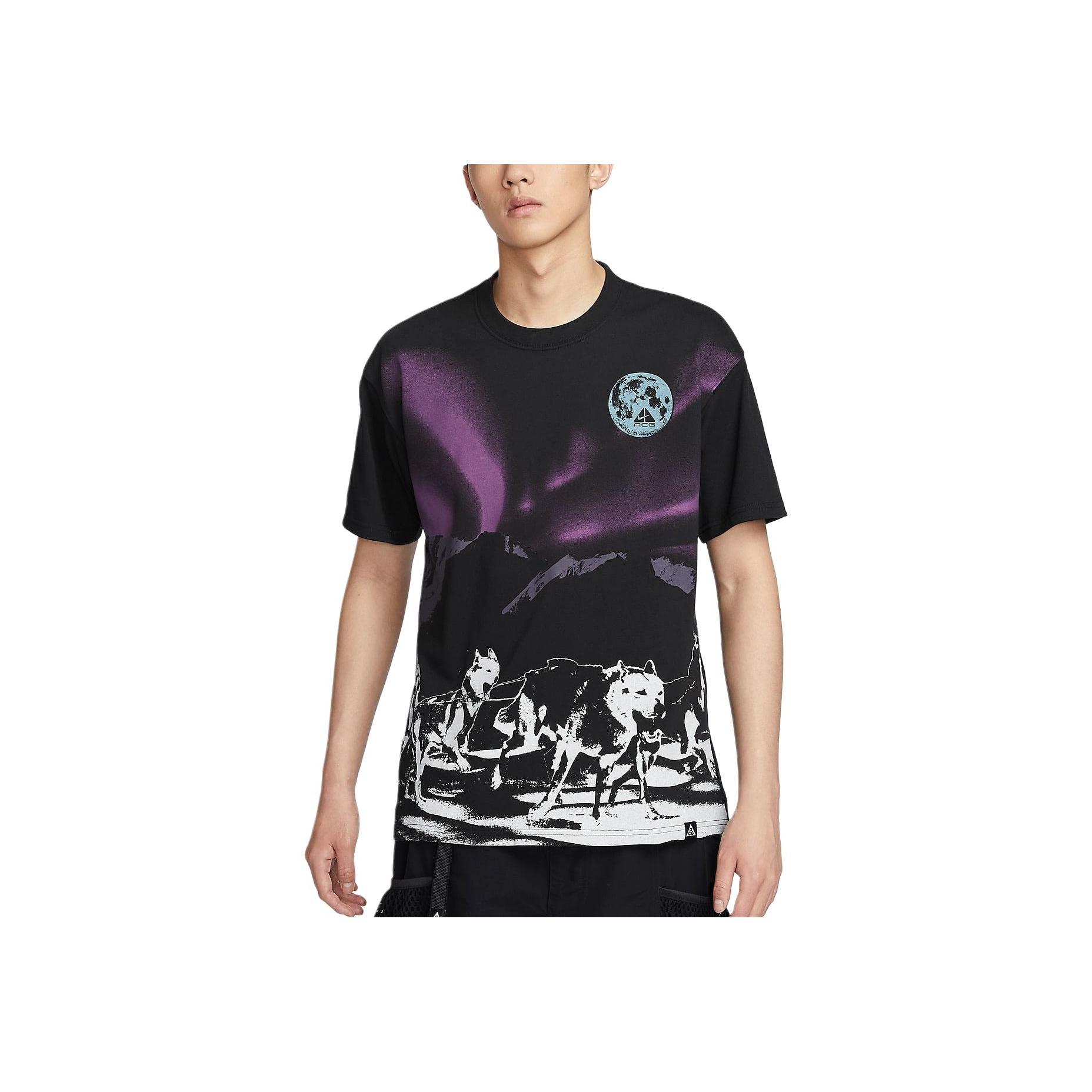 

Мужская футболка Nike Northern Lights Dri-Fit Color Block с коротким рукавом, быстросохнущая, дышащая, черная, FZ5280-010